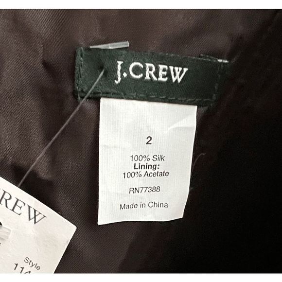 J. Crew Women's Size 2 Chocolate Brown 100% Silk Cocktail Evening Dress NWT - Picture 2 of 5